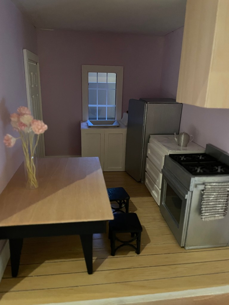 1:12 scale dollhouse miniature kitchen in progress