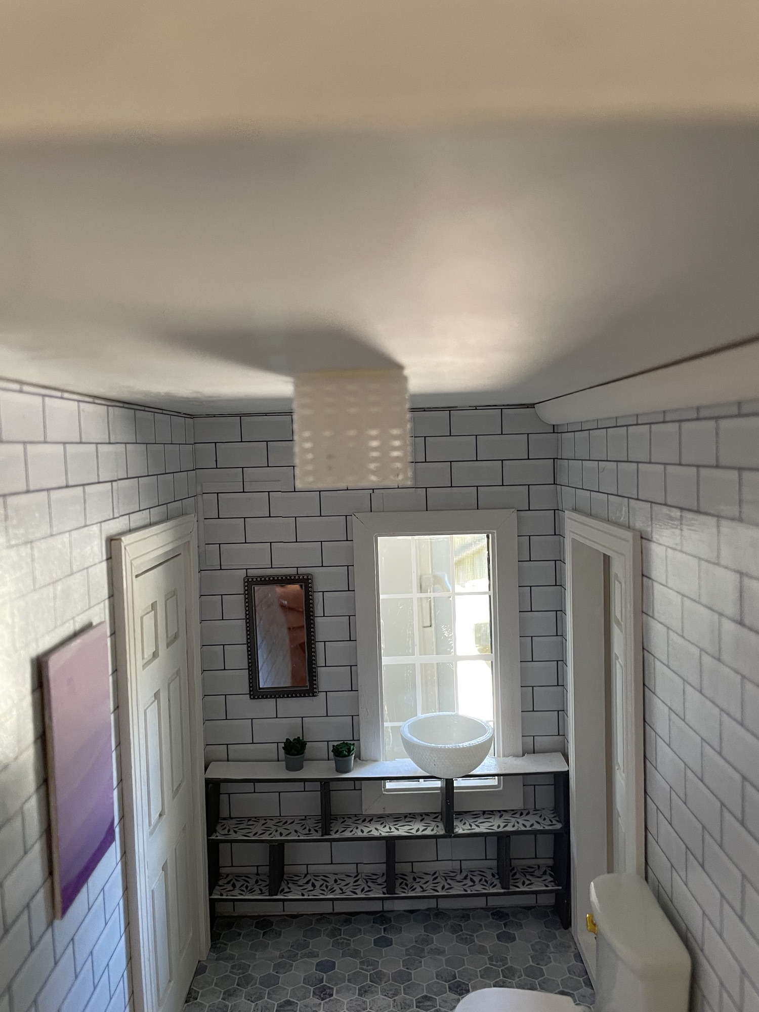 The assembled light when the bulb is turned off